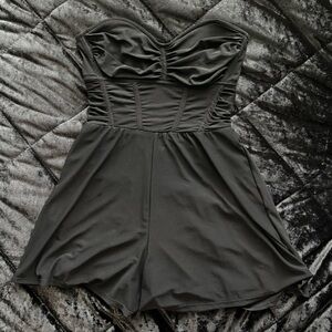 SOLD Urban Outfitters black strapless faux corset romper